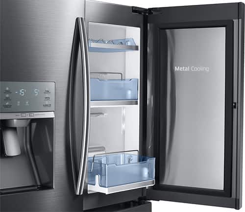 Samsung - 27.8 Cu. Ft. 4-Door French Door Refrigerator with Food ShowCase and Thru-the-Door Ice and Water - Fingerprint Resistant Black Stainless Steel - Alt_View_Standard_13