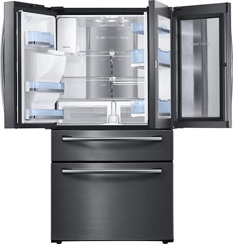 Samsung - 27.8 Cu. Ft. 4-Door French Door Refrigerator with Food ShowCase and Thru-the-Door Ice and Water - Fingerprint Resistant Black Stainless Steel - Alt_View_Standard_17