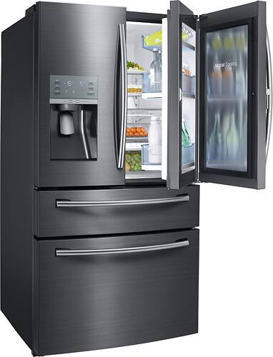 Samsung - 27.8 Cu. Ft. 4-Door French Door Refrigerator with Food ShowCase and Thru-the-Door Ice and Water - Fingerprint Resistant Black Stainless Steel - Alt_View_Standard_20