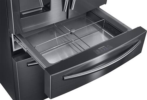 Samsung - 27.8 Cu. Ft. 4-Door French Door Refrigerator with Food ShowCase and Thru-the-Door Ice and Water - Fingerprint Resistant Black Stainless Steel - Alt_View_Standard_3