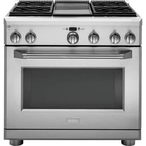 Monogram - 6.5 Cu. Ft. Self-Cleaning Freestanding Gas Convection Range - Stainless steel - Front_Standard