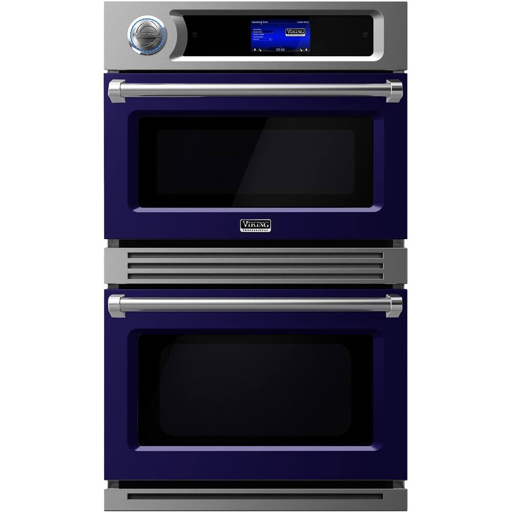 Viking - Professional 30.1" Built-In Double Electric Convection Wall Oven - Cobalt blue - Front_Zoom