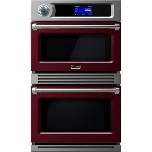 Viking - Professional 30.1" Built-In Double Electric Convection Wall Oven - Burgundy - Front_Standard