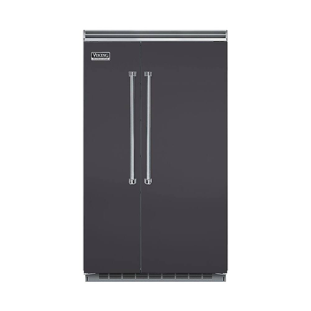 Viking - Professional 5 Series Quiet Cool 29.1 Cu. Ft. Side-by-Side Built-In Refrigerator - Graphite gray - Front_Standard