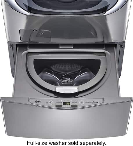 LG - SideKick 1.0 Cu. Ft. 6-Cycle High-Efficiency Pedestal Washer - Graphite Steel - Front_Standard