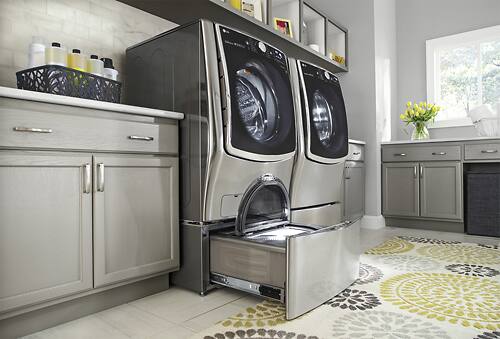LG - SideKick 1.0 Cu. Ft. 6-Cycle High-Efficiency Pedestal Washer - Graphite Steel - Alt_View_Standard_12