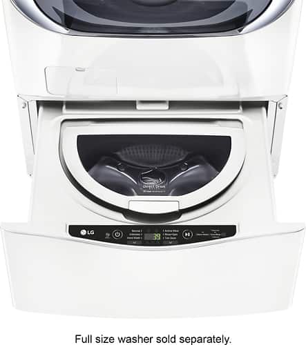 LG - SideKick 1.0 Cu. Ft. 6-Cycle High-Efficiency Pedestal Washer - White - Front_Standard
