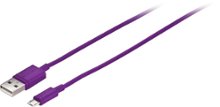 Insignia - 3' Micro USB-to-USB Charge-and-Sync Cable - Purple