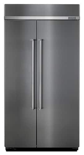 KitchenAid - 25.5 Cu. Ft. Side-by-Side Built-In Refrigerator - Stainless steel - Front_Standard