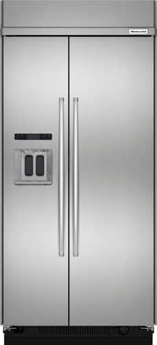 KitchenAid - 25 Cu. Ft. Side-by-Side Built-In Refrigerator - Stainless steel - Front_Standard