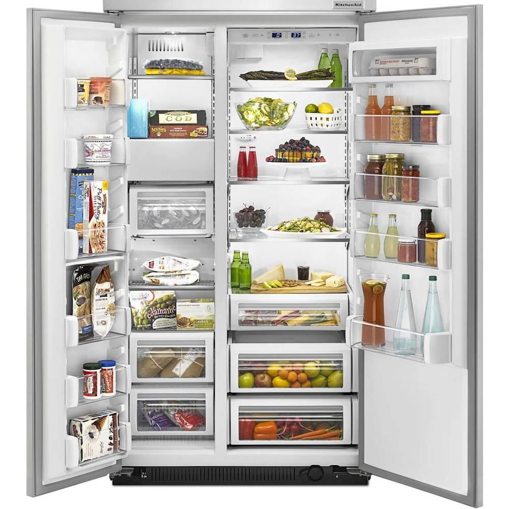 KitchenAid - 25.5 Cu. Ft. Side-by-Side Built-In Refrigerator - White - Alt_View_Standard_15