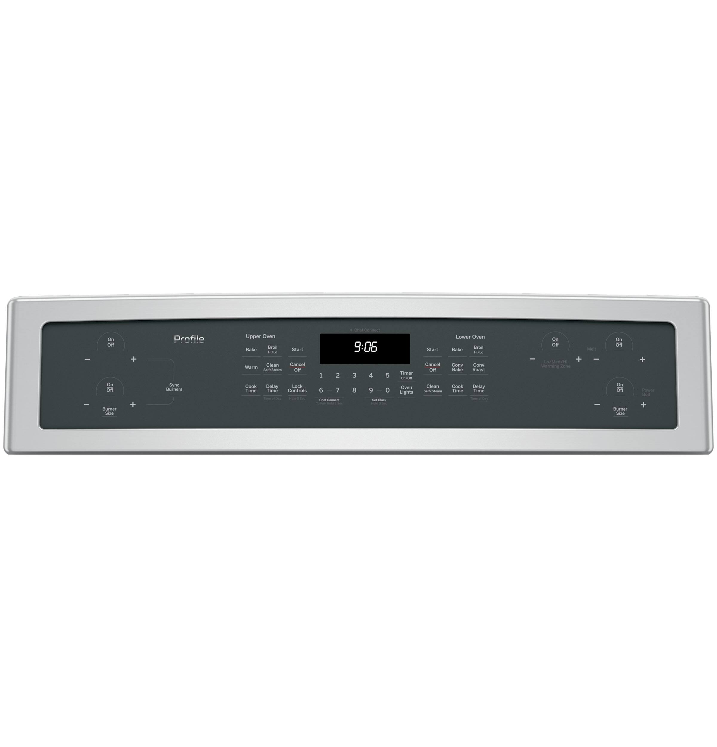 GE - Profile Series 6.6 Cu. Ft. Self-Cleaning Freestanding Double Oven Electric Convection Range - Stainless steel - Alt_View_Standard_11