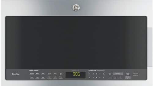 GE - Profile Series 2.1 Cu. Ft. Over-the-Range Microwave with Sensor Cooking - Stainless steel - Front_Standard