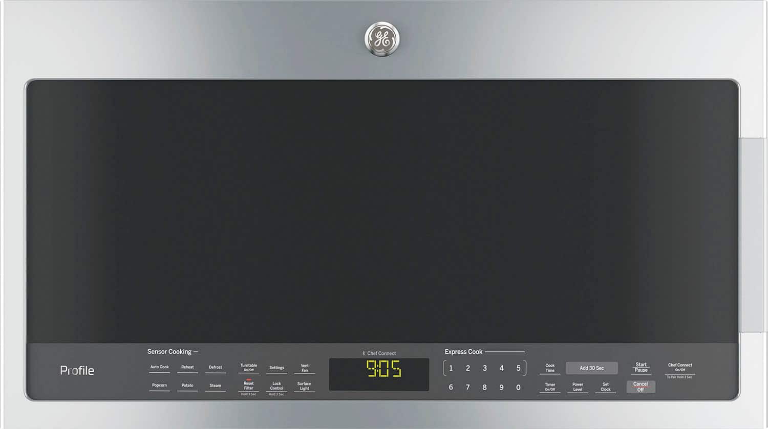 GE - Profile Series 2.1 Cu. Ft. Over-the-Range Microwave with Sensor Cooking - Stainless steel - Front_Zoom