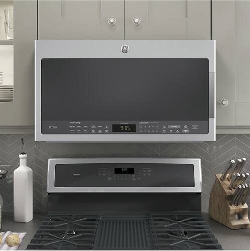 GE - Profile Series 2.1 Cu. Ft. Over-the-Range Microwave with Sensor