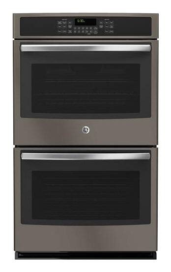 GE - 30" Built-In Double Electric Convection Wall Oven - Slate - Front_Standard
