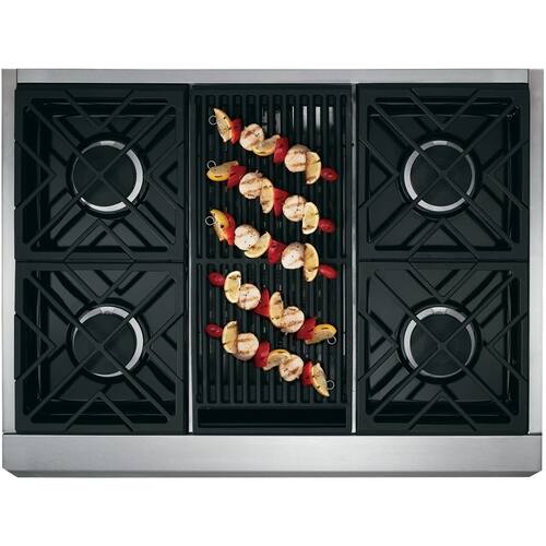 Monogram - 5 Cu. Ft. Self-Cleaning Freestanding Dual Fuel Convection Range - Stainless steel - Alt_View_Standard_11