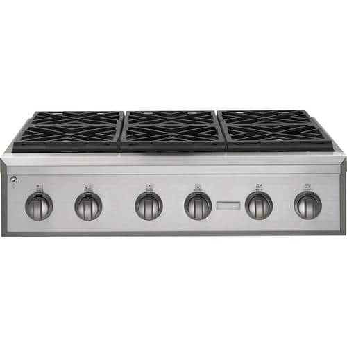 Monogram - 36" Gas Cooktop - Stainless steel - Front_Standard