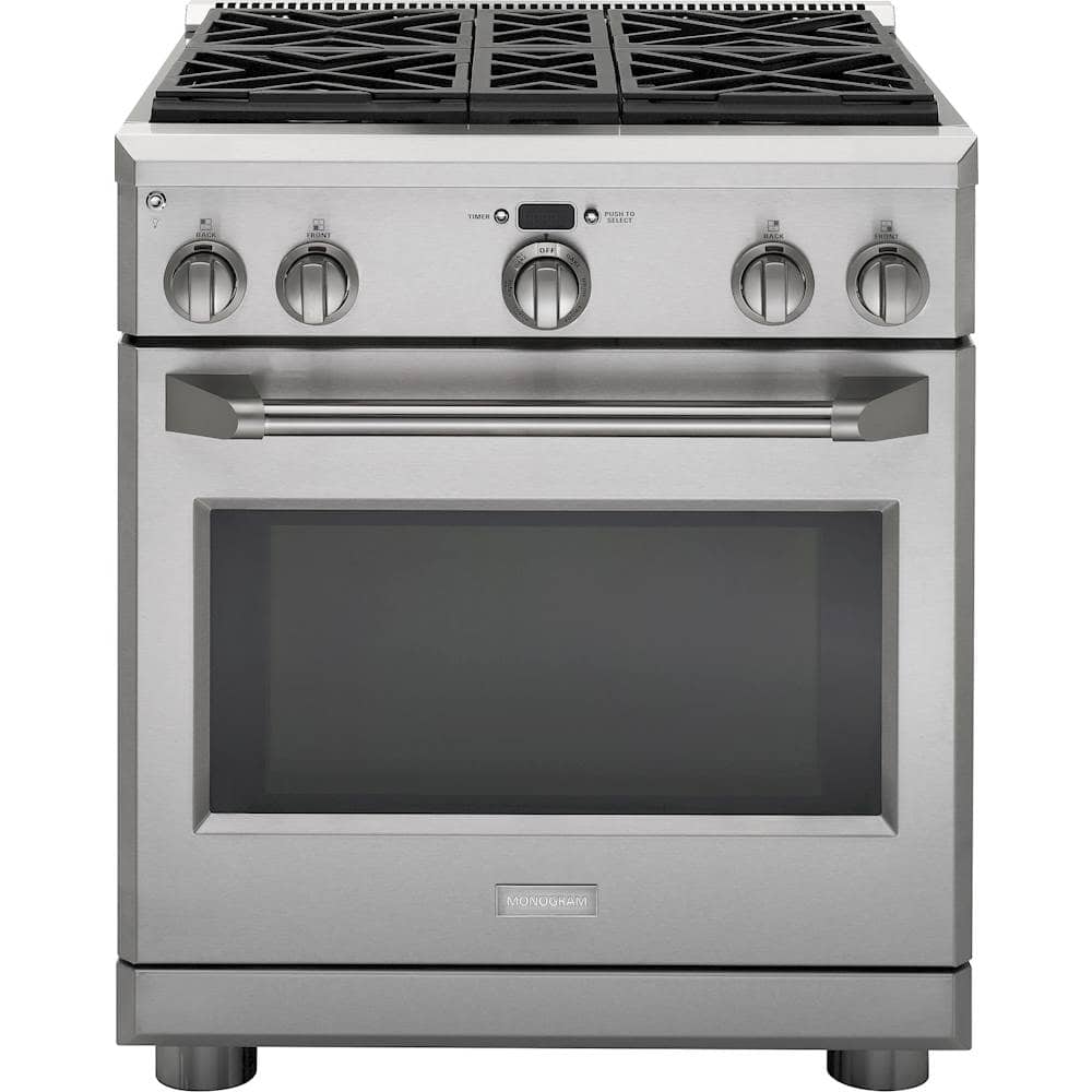 Monogram - 5.7 Cu. Ft. Self-Cleaning Freestanding Gas Convection Range - Stainless steel - Front_Zoom