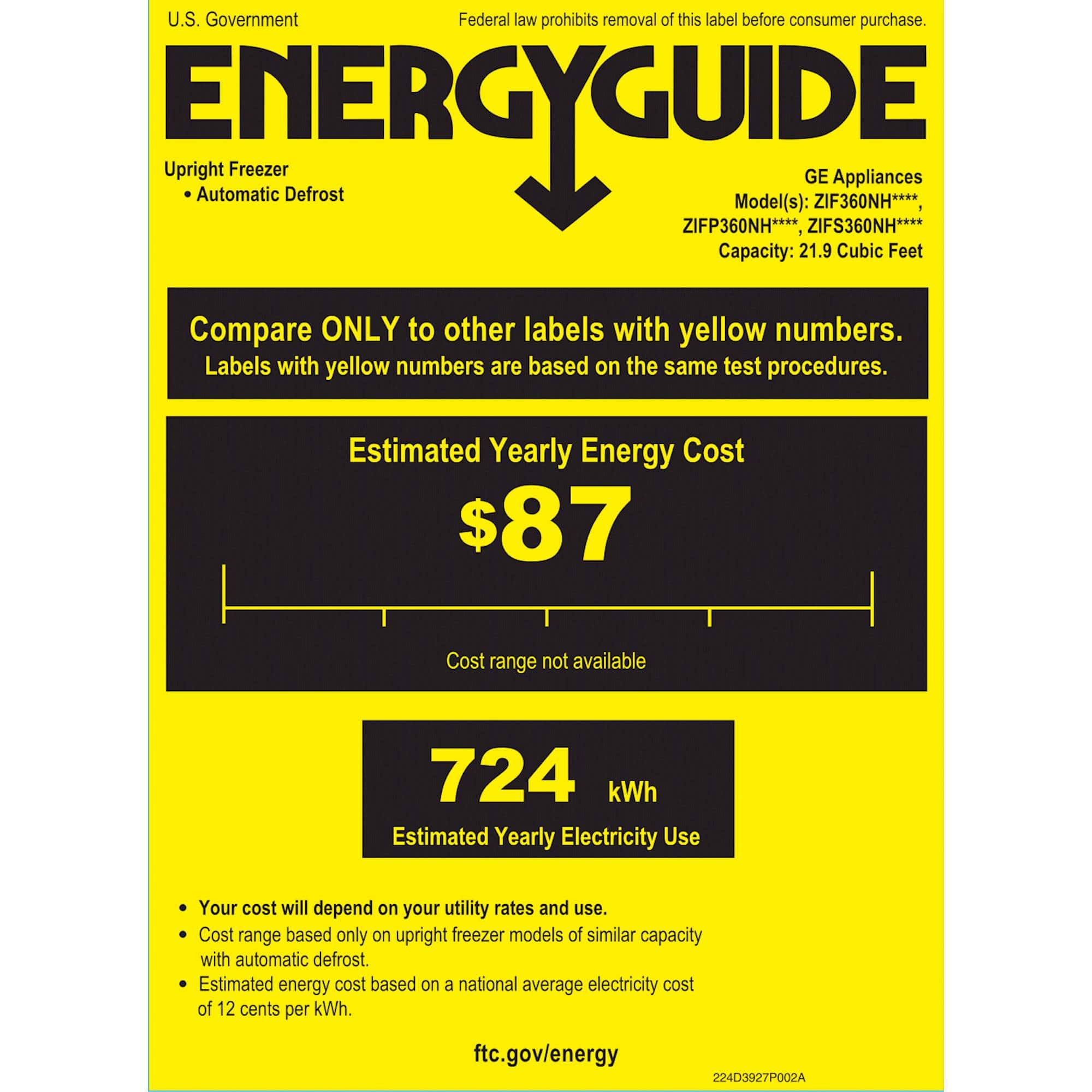 Monogram - 21.9 Cu. Ft. Upright Freezer - Energy_Guide