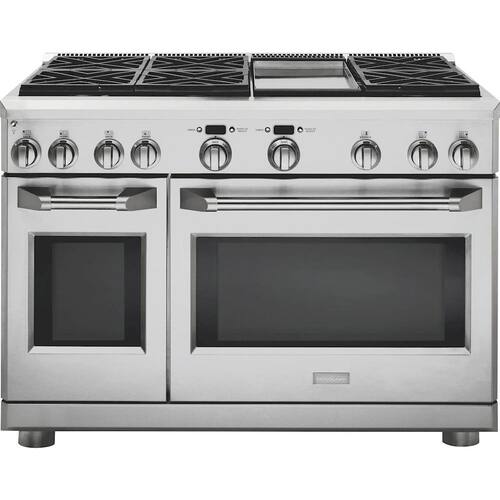 Monogram - 8.9 Cu. Ft. Self-Cleaning Freestanding Double Oven Gas Convection Range - Stainless steel - Front_Standard