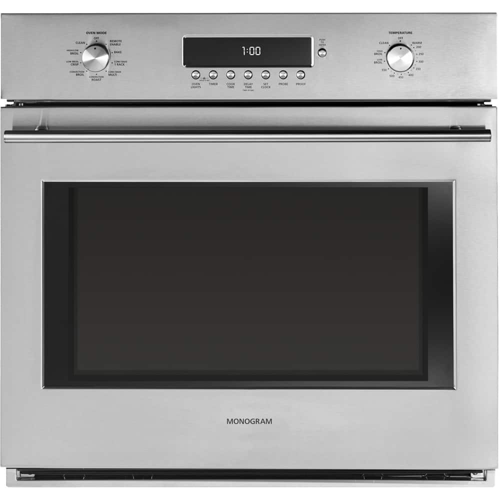 Monogram - 29.8" Built-In Single Electric Convection Wall Oven - Stainless steel - Front_Zoom