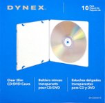 Dynex - Slim CD/DVD Cases (10-Pack) - Clear