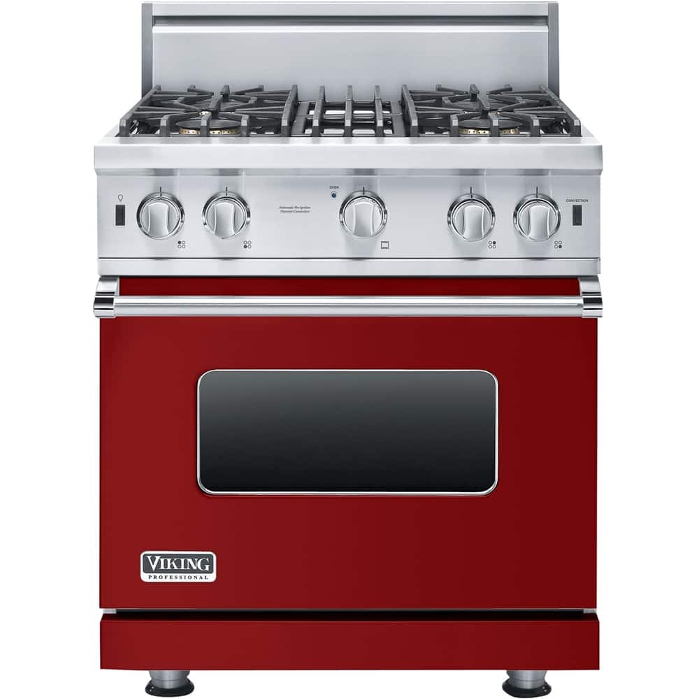 Viking - 4.0 Cu. Ft. Freestanding Gas Convection Range - Apple red - Front_Zoom