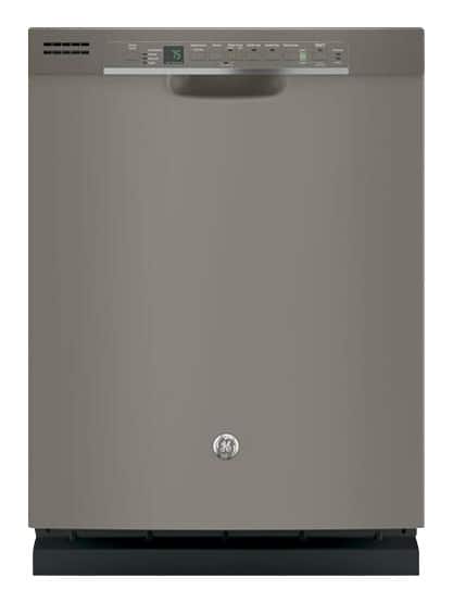 GE - 24" Front Control Tall Tub Built-In Dishwasher - Slate - Front_Standard