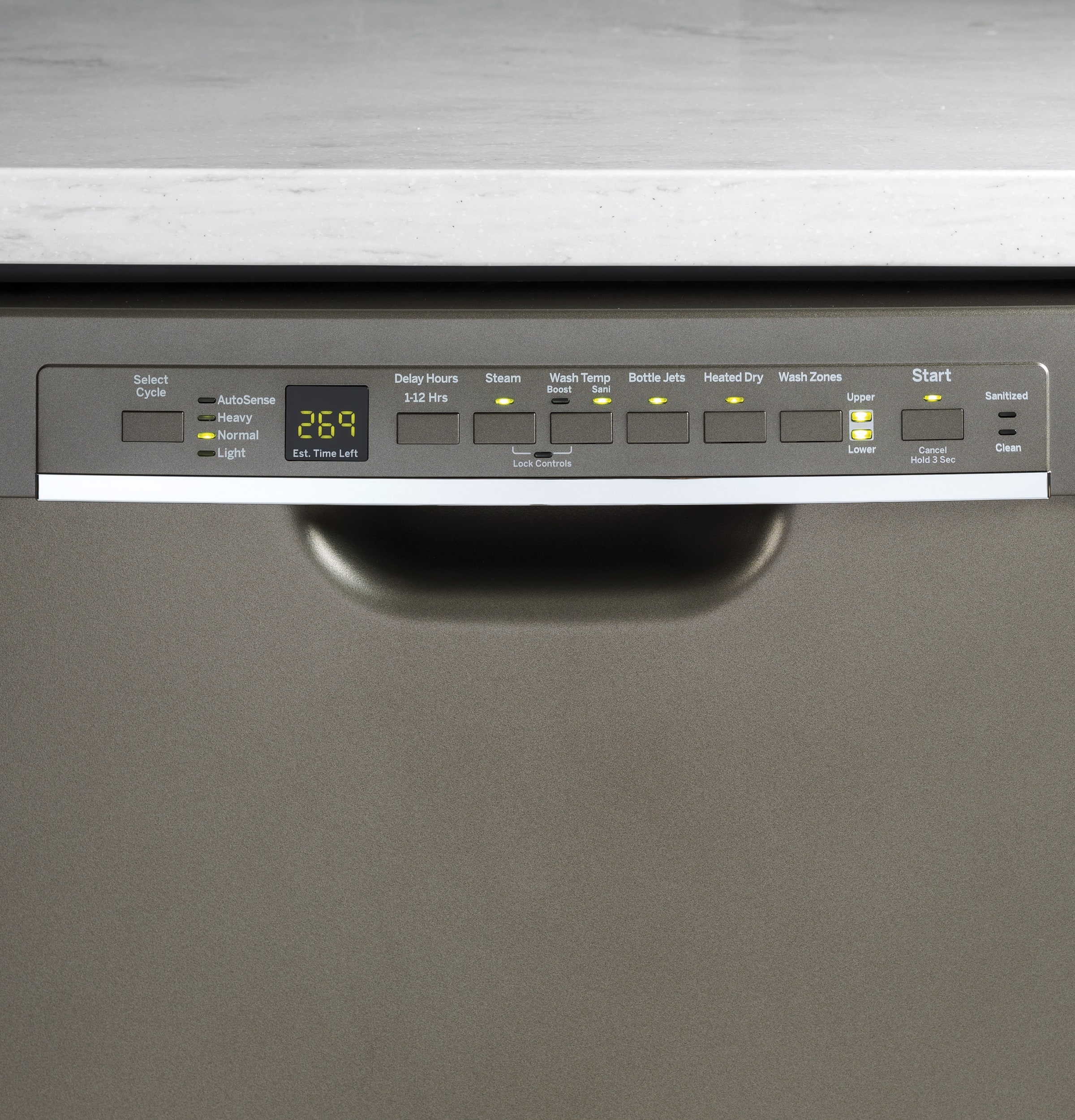 GE - 24" Front Control Tall Tub Built-In Dishwasher - Slate - Alt_View_Standard_2
