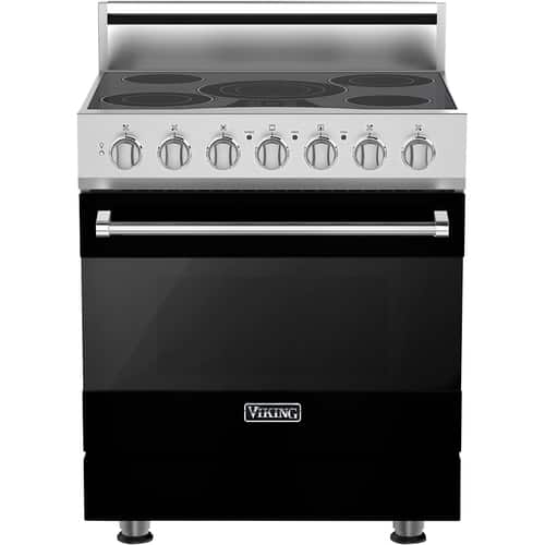 Viking - 4.7 Cu. Ft. Self-Cleaning Freestanding Electric Convection Range - Black - Front_Standard