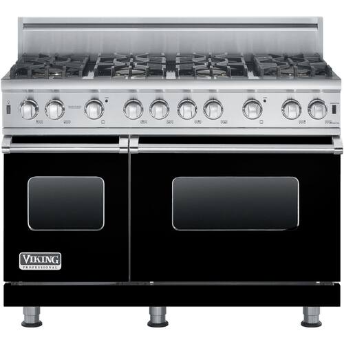 Viking - Freestanding Double Oven Gas Convection Range - Black - Front_Standard