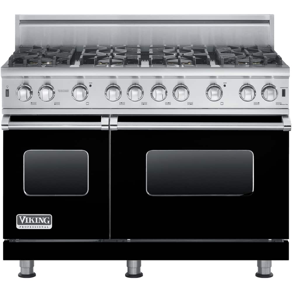 Viking - Freestanding Double Oven Gas Convection Range - Black - Front_Zoom