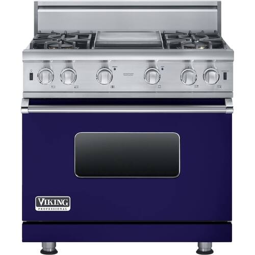 Viking - 5.1 Cu. Ft. Freestanding Gas Convection Range - Cobalt blue - Front_Standard