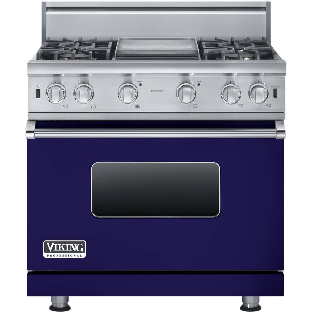 Viking - 5.1 Cu. Ft. Freestanding Gas Convection Range - Cobalt blue - Front_Zoom
