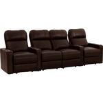 Octane Seating - Turbo XL700 Straight 4-Seat Power Recline Home Theater Seating with Middle Loveseat - Brown
