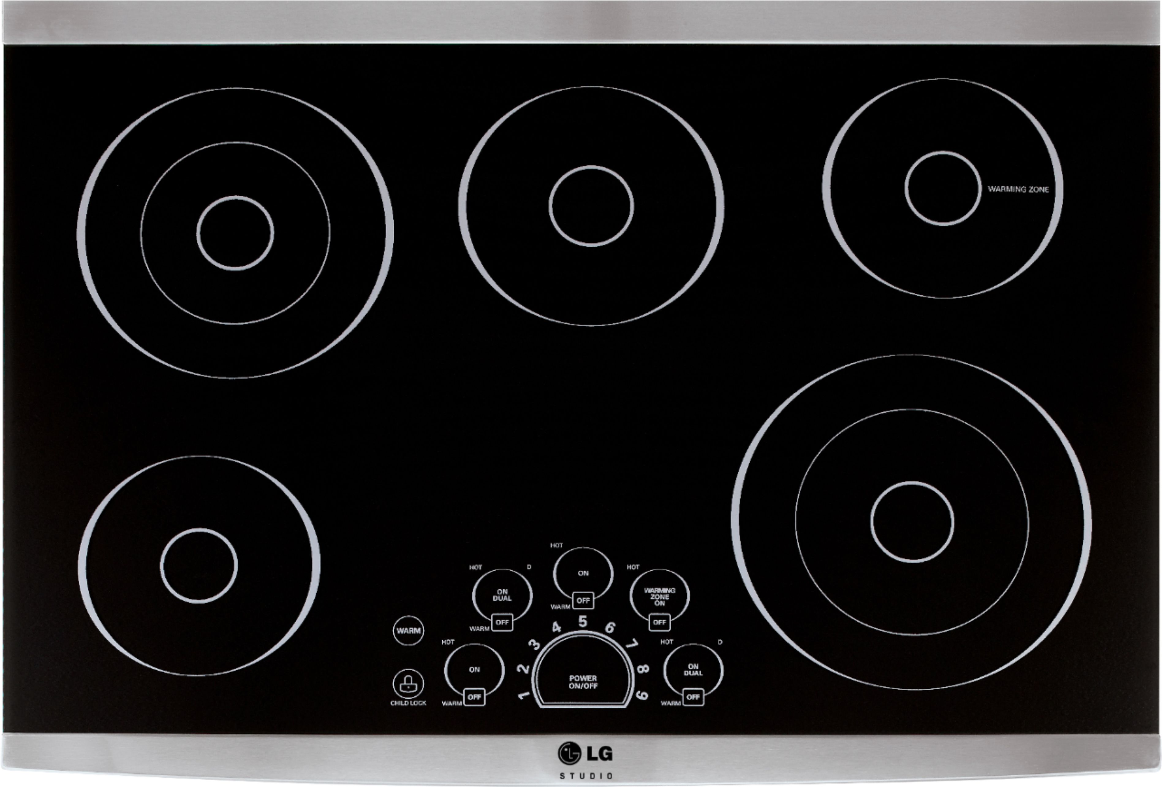 Stainless Steel Electric Cooktop 30 lg studio 30 built in electric cooktop stainless steel front zoom