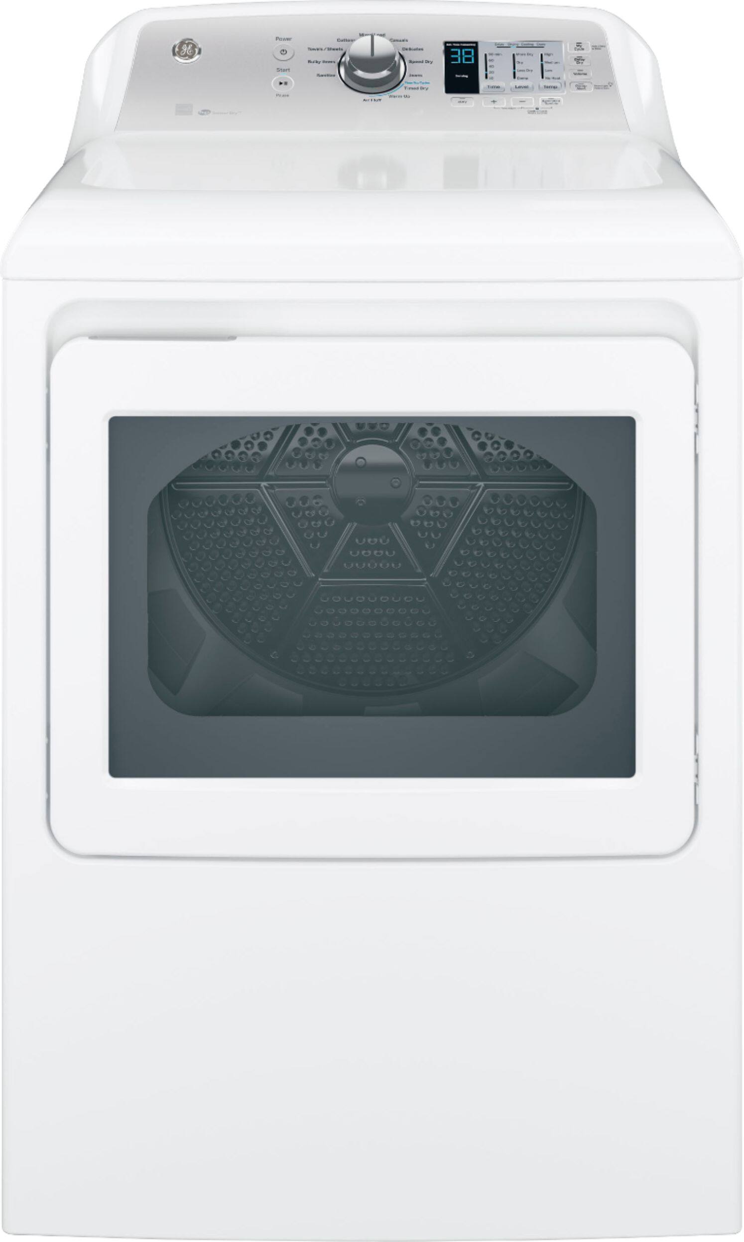 GE - 7.4 Cu. Ft. 12-Cycle Electric Dryer - White - Front_Zoom