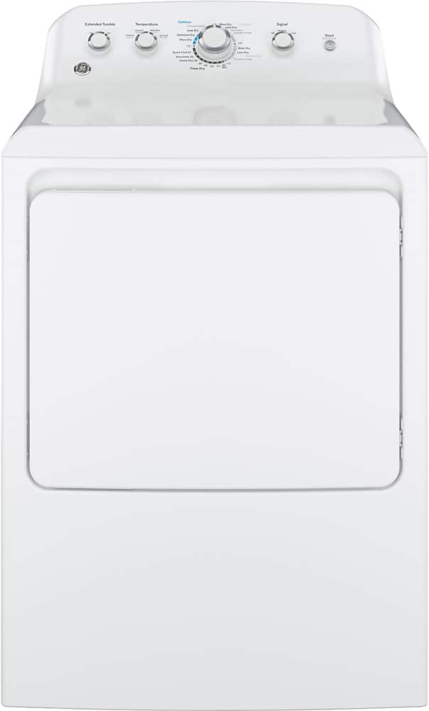 GE - 7.2 Cu. Ft. 4-Cycle Electric Dryer - White - Front_Zoom