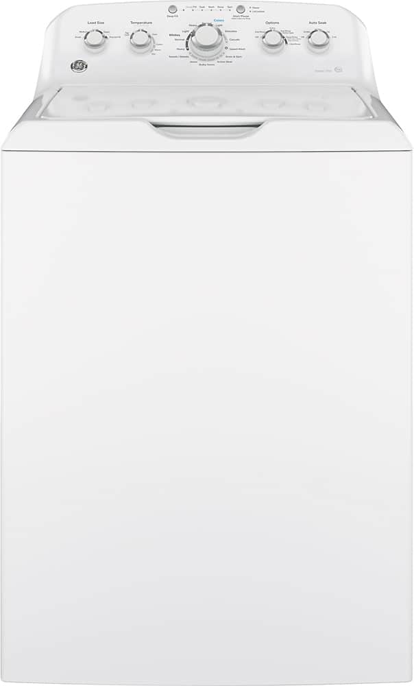GE - 4.2 Cu. Ft. 14-Cycle Top-Loading Washer - White On White - Front_Zoom