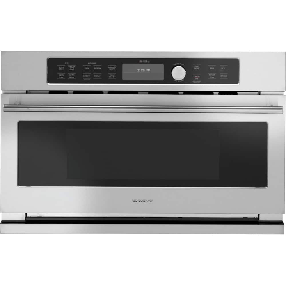 Monogram - 29.8" Built-In Single Electric Convection Wall Oven - Stainless steel - Front_Zoom