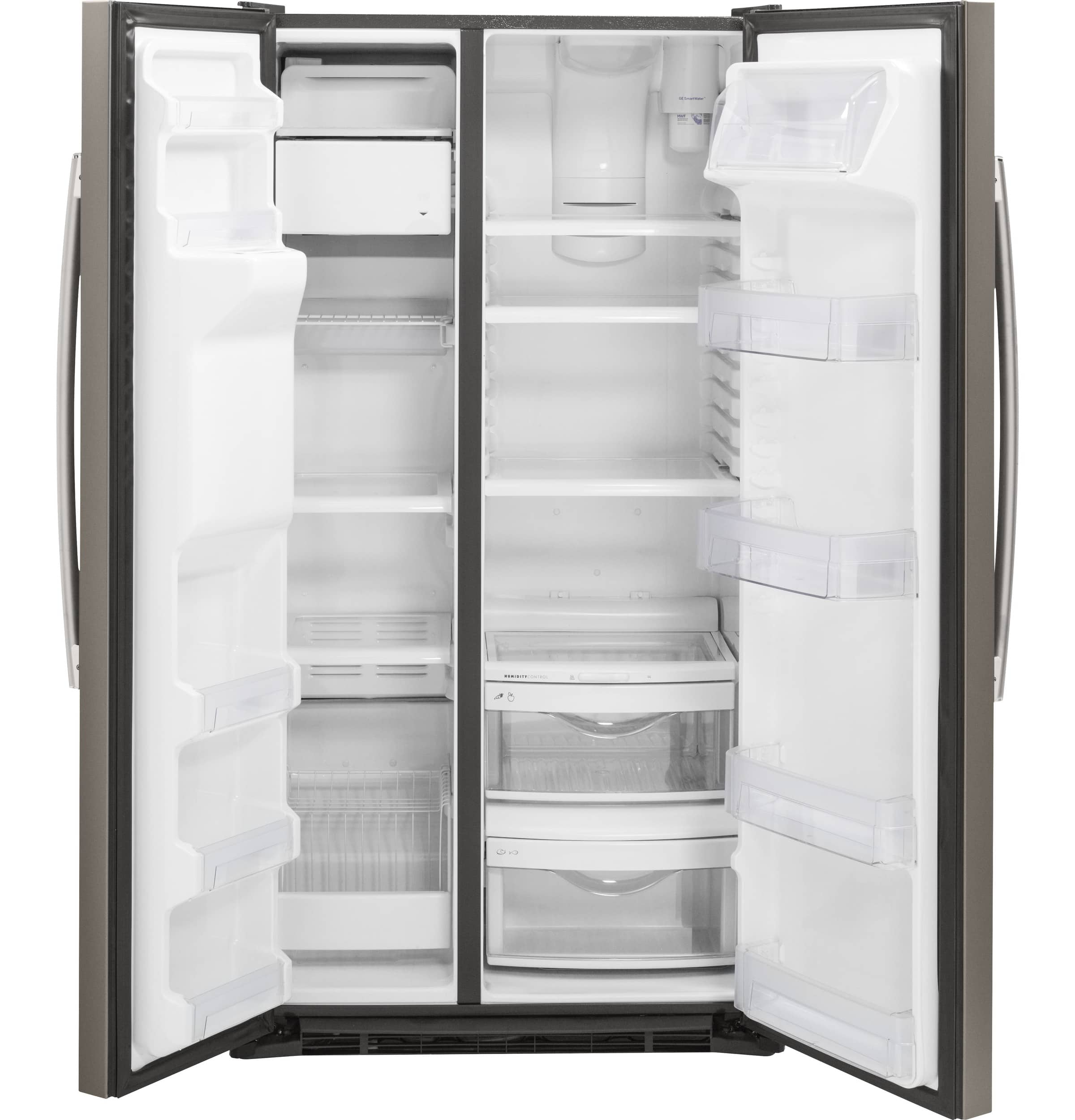 Ge 21 9 Cu Ft Side By Side Counter Depth Refrigerator Slate At Pacific Sales