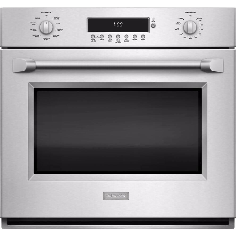 Monogram - Professional Electronic 30" Single Electric Convection Wall Oven - Stainless steel - Front_Standard