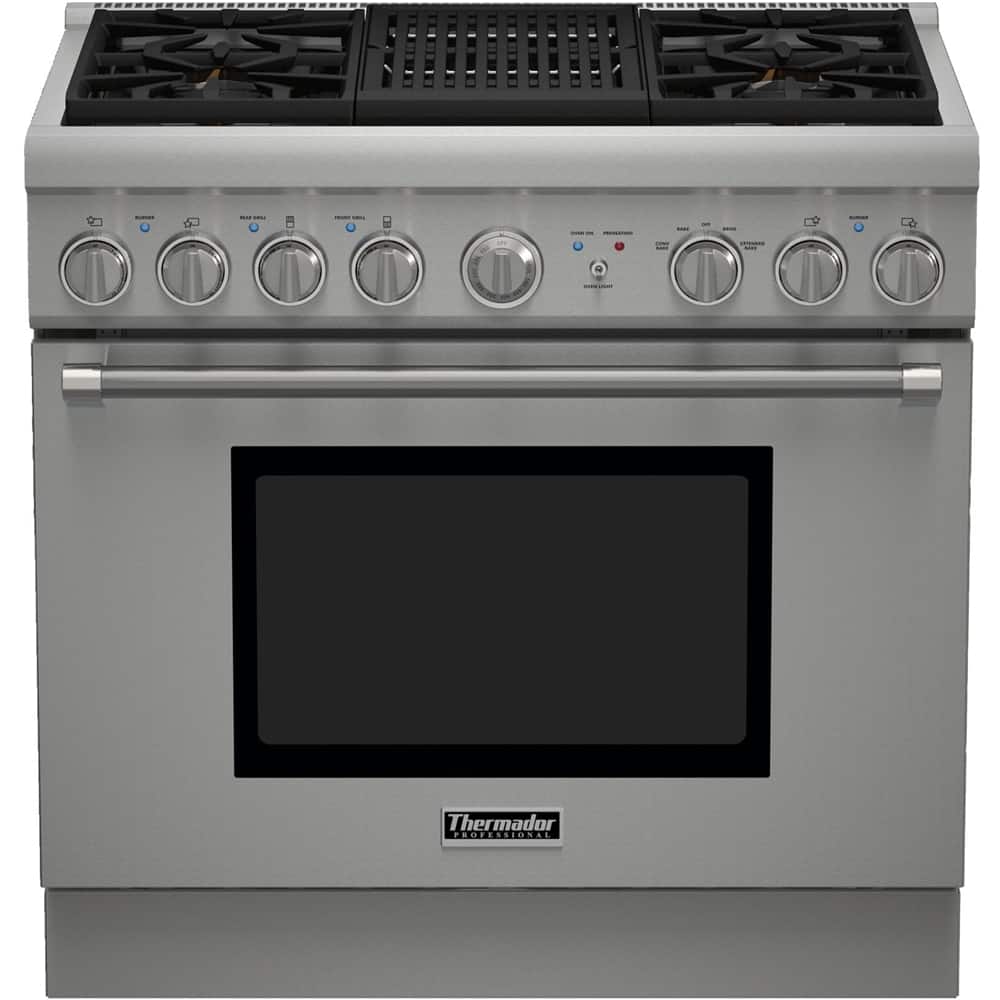 Thermador - 5.0 Cu. Ft. Freestanding Gas Convection Range - Silver - Front_Zoom