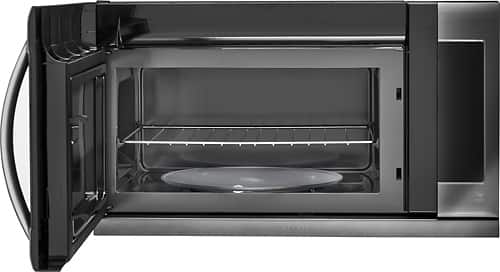 LG - 2.2 Cu. Ft. ExtendaVent 2.0 Over-the-Range Microwave with Sensor Cooking - PrintProof Black stainless steel - Alt_View_Standard_11