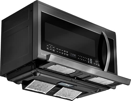 LG - 2.2 Cu. Ft. ExtendaVent 2.0 Over-the-Range Microwave with Sensor Cooking - PrintProof Black stainless steel - Alt_View_Standard_13