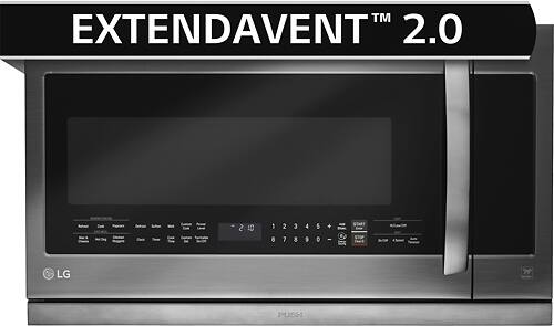 LG - 2.2 Cu. Ft. ExtendaVent 2.0 Over-the-Range Microwave with Sensor Cooking - PrintProof Black stainless steel - Alt_View_Standard_15