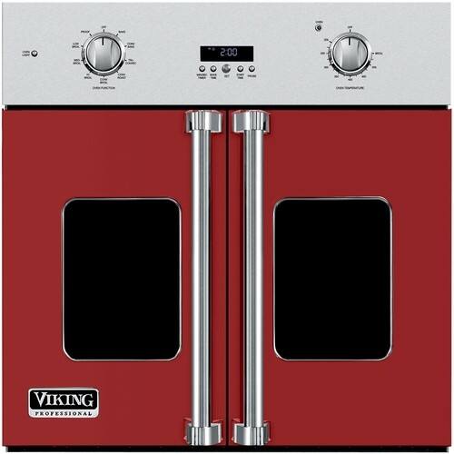 Viking - Professional 7 Series 29.5" Built-In Single Electric Convection Wall Oven - Apple red - Front_Standard