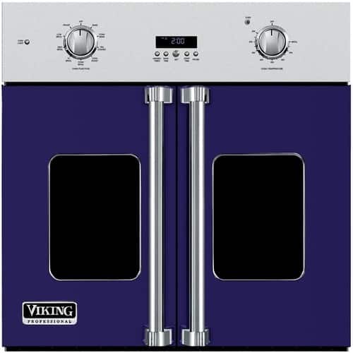 Viking - Professional 7 Series 29.5" Built-In Single Electric Convection Wall Oven - Cobalt blue - Front_Standard