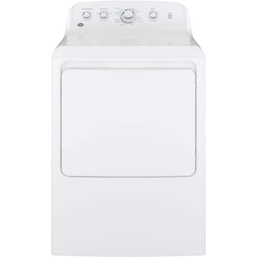 GE - 6.2 Cu. Ft. 4-Cycle Electric Dryer - White on white - Front_Standard